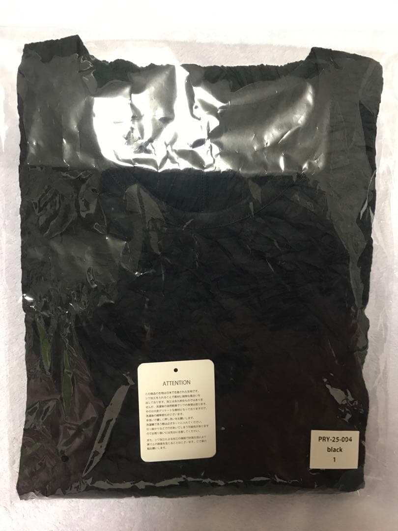 トップス Craft Fabric Layered U-neck Tshirt BLACK