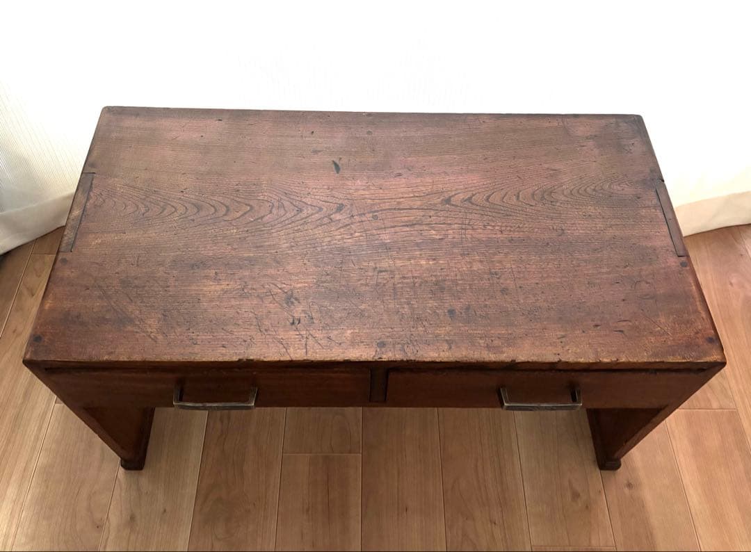 木製文机　2引き出し付き　アンティーク