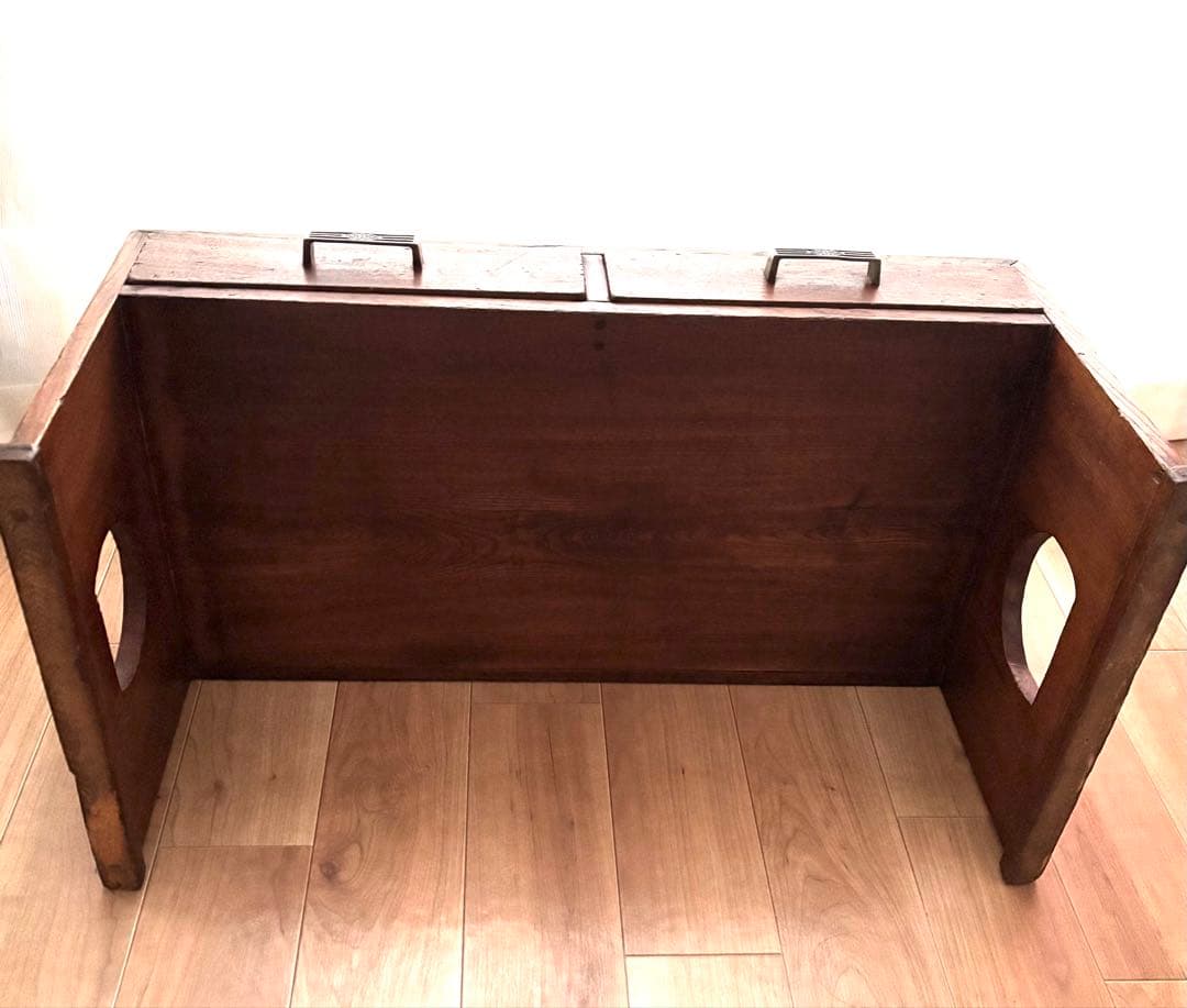 木製文机　2引き出し付き　アンティーク