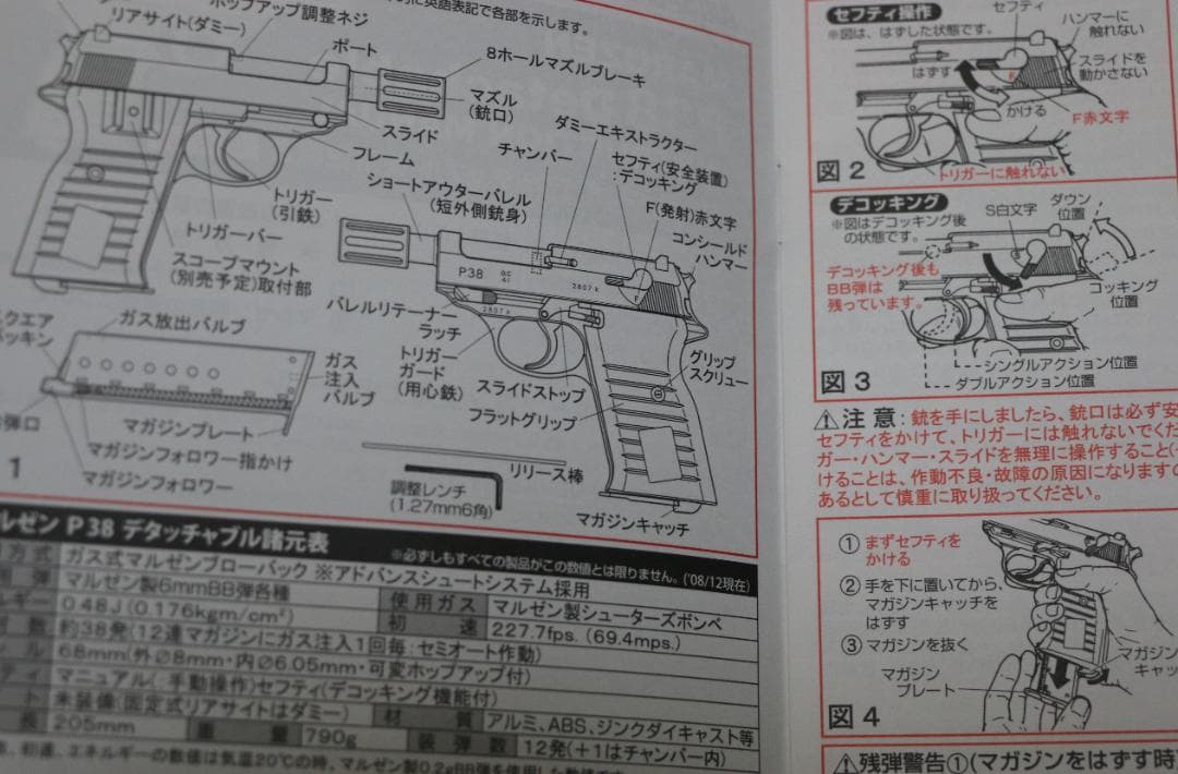超貴重マルゼン製　ＨＷ樹脂ガスガン　ワルサーＰ３８アンクルタイプ　JASG合法品