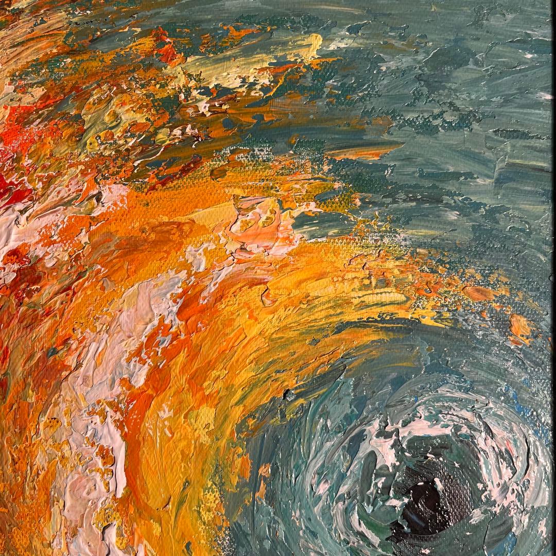 手書き油絵 抽象画 universe額付 絵画 インテリア 油彩画