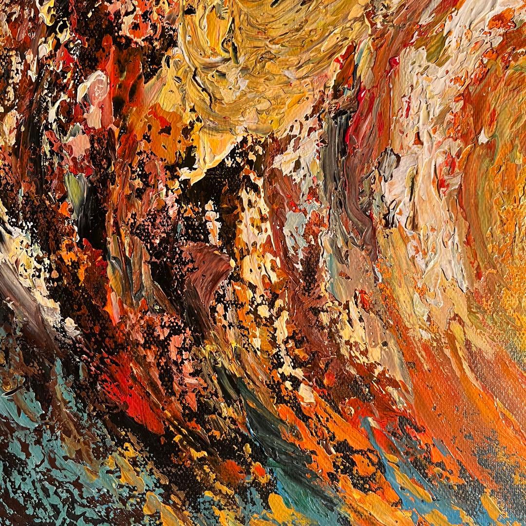 手書き油絵 抽象画 universe額付 絵画 インテリア 油彩画