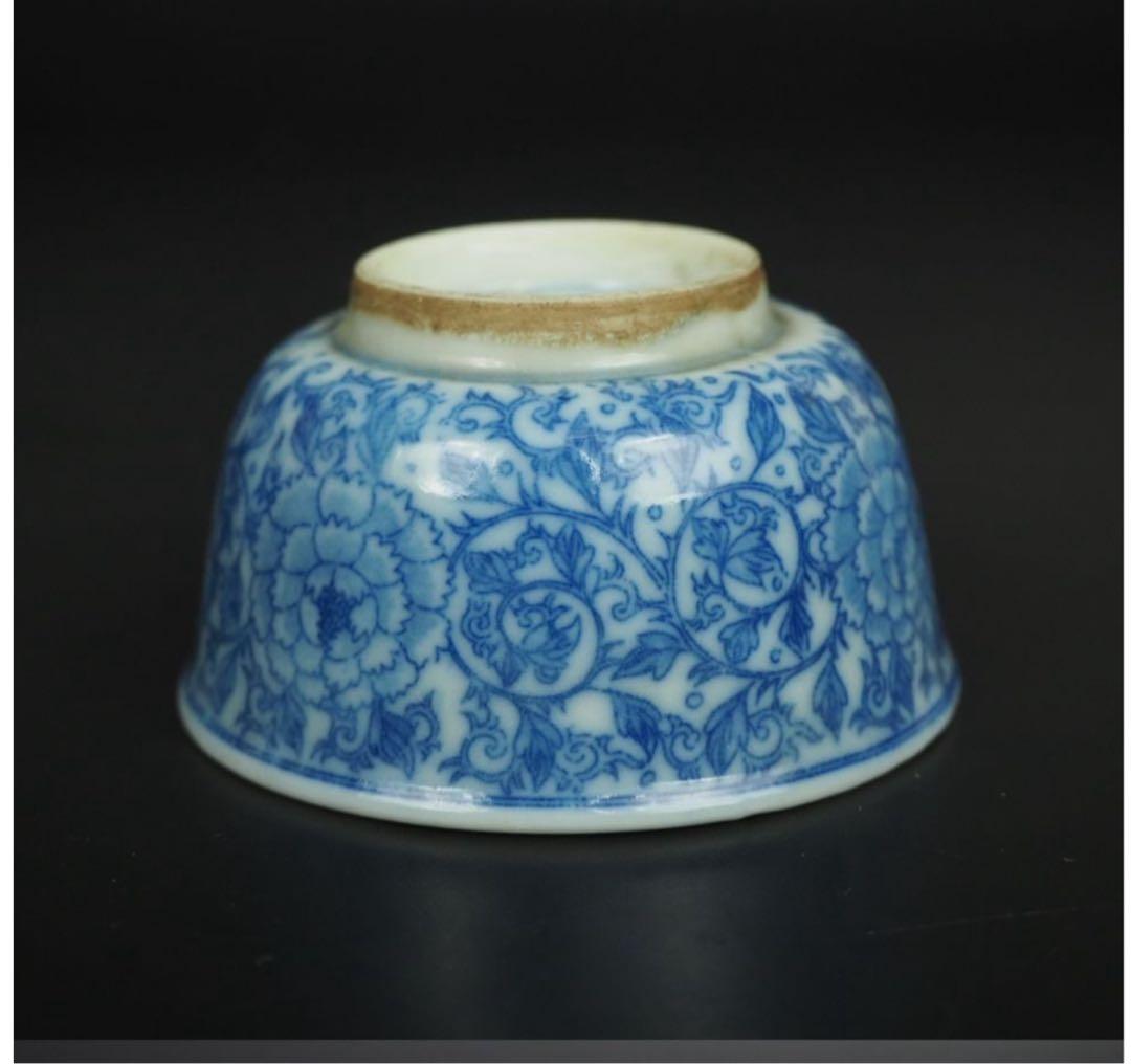 送料無料明治時代　印判　青華煎茶碗5客　検/楽山紫砂九谷備前萩焼常滑宝生伊万里