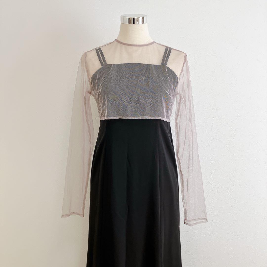 カナ　ニアナ　アトロ　ブラック系　チュールボリュームフリルベストシアートップス