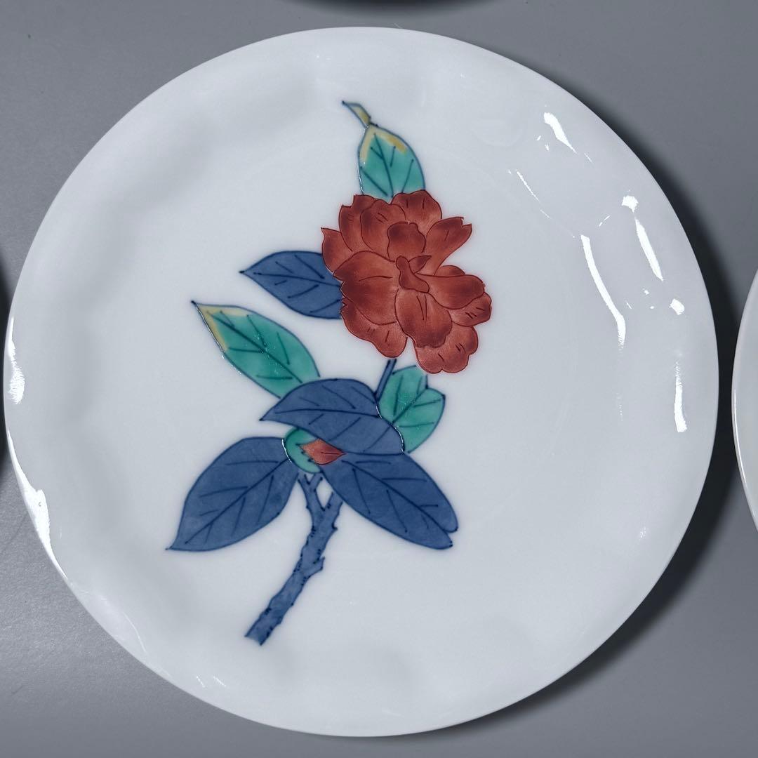 人間国宝　十三代　今泉今右衛門　錦花絵銘々皿　二箱　10枚　直径16.8cm