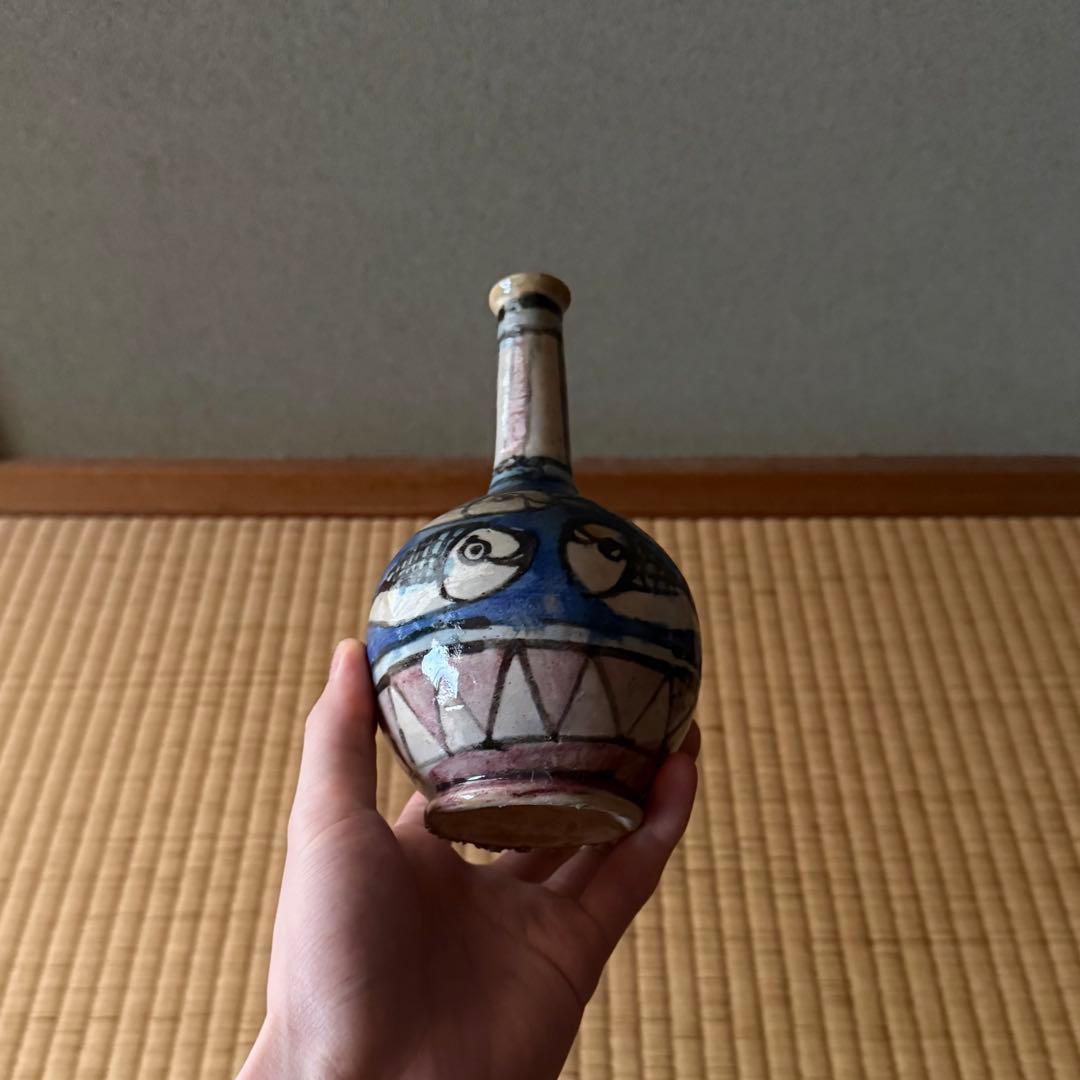 マジョリカ焼 マヨリカ焼 色絵魚文瓶 18世紀 古美術 骨董 デルフト 江戸時代