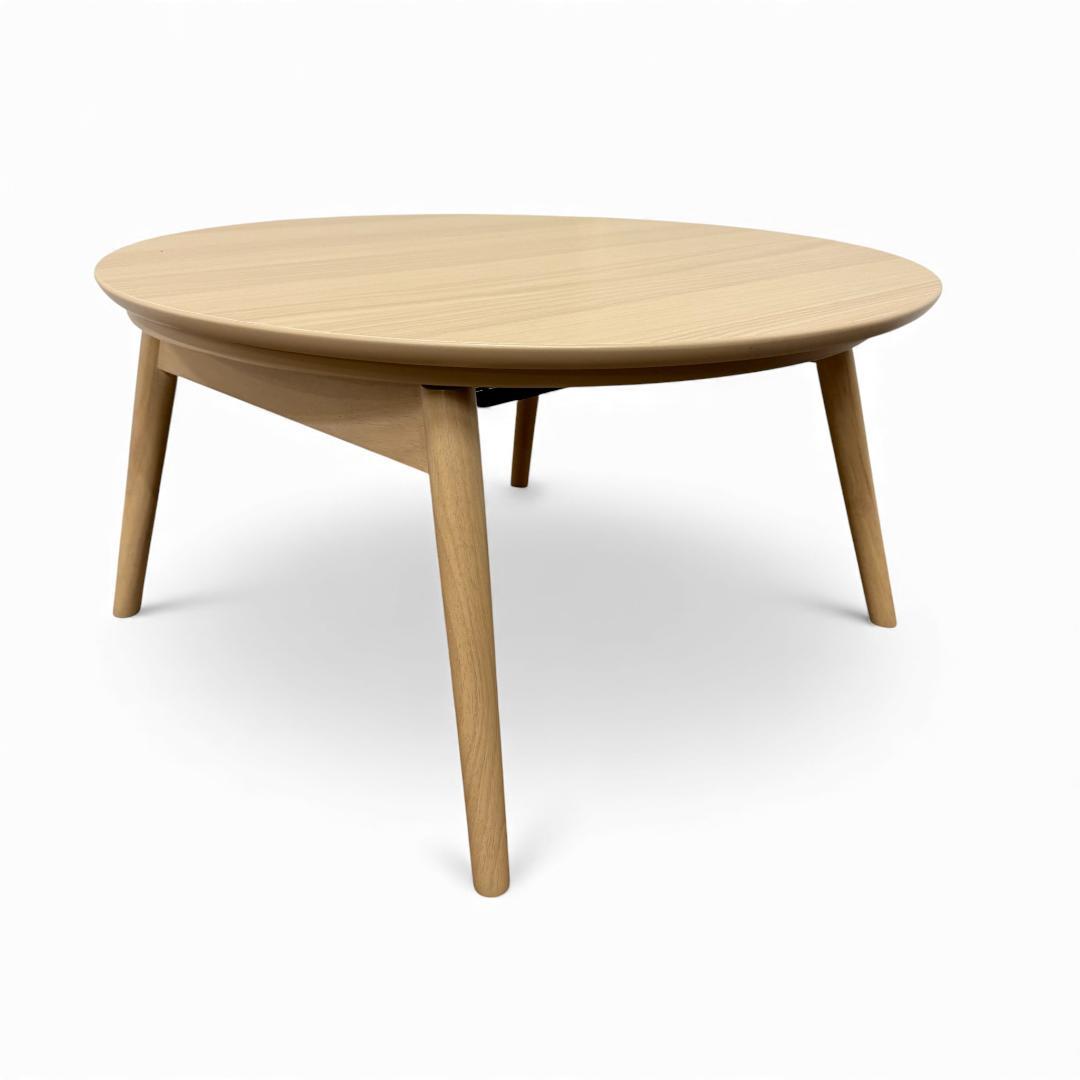 フォロー割【新品】折り畳み式　コンパクトな丸型こたつ 木目調 円卓こたつ