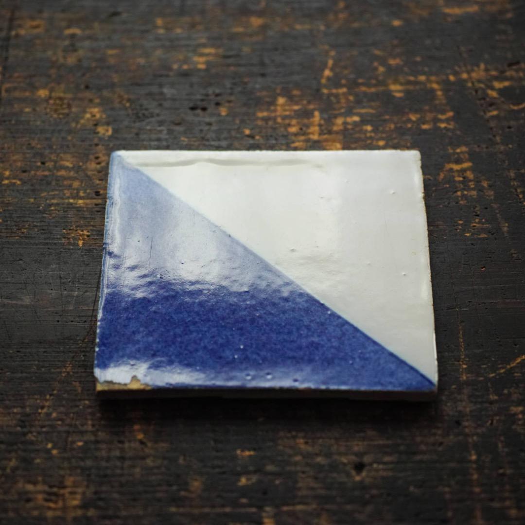 18世紀オランダ デルフトタイル 幾何学文 d / アンティーク 阿蘭陀 和蘭