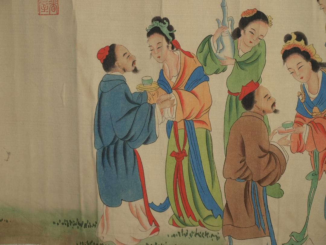 中国明時代の掛軸　黄道周作 激安骨董品　肉筆保証　保管品 BD432A11-6