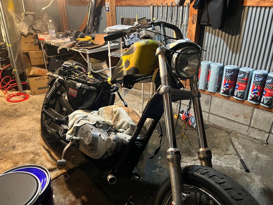 ハーレー 新品タンク エイジング塗装