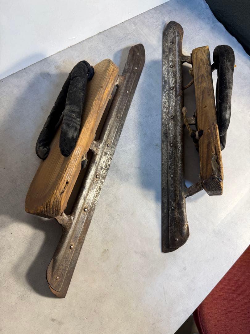 戦前 木製氷上下駄 スケート 民俗資料 古民具 博物館級