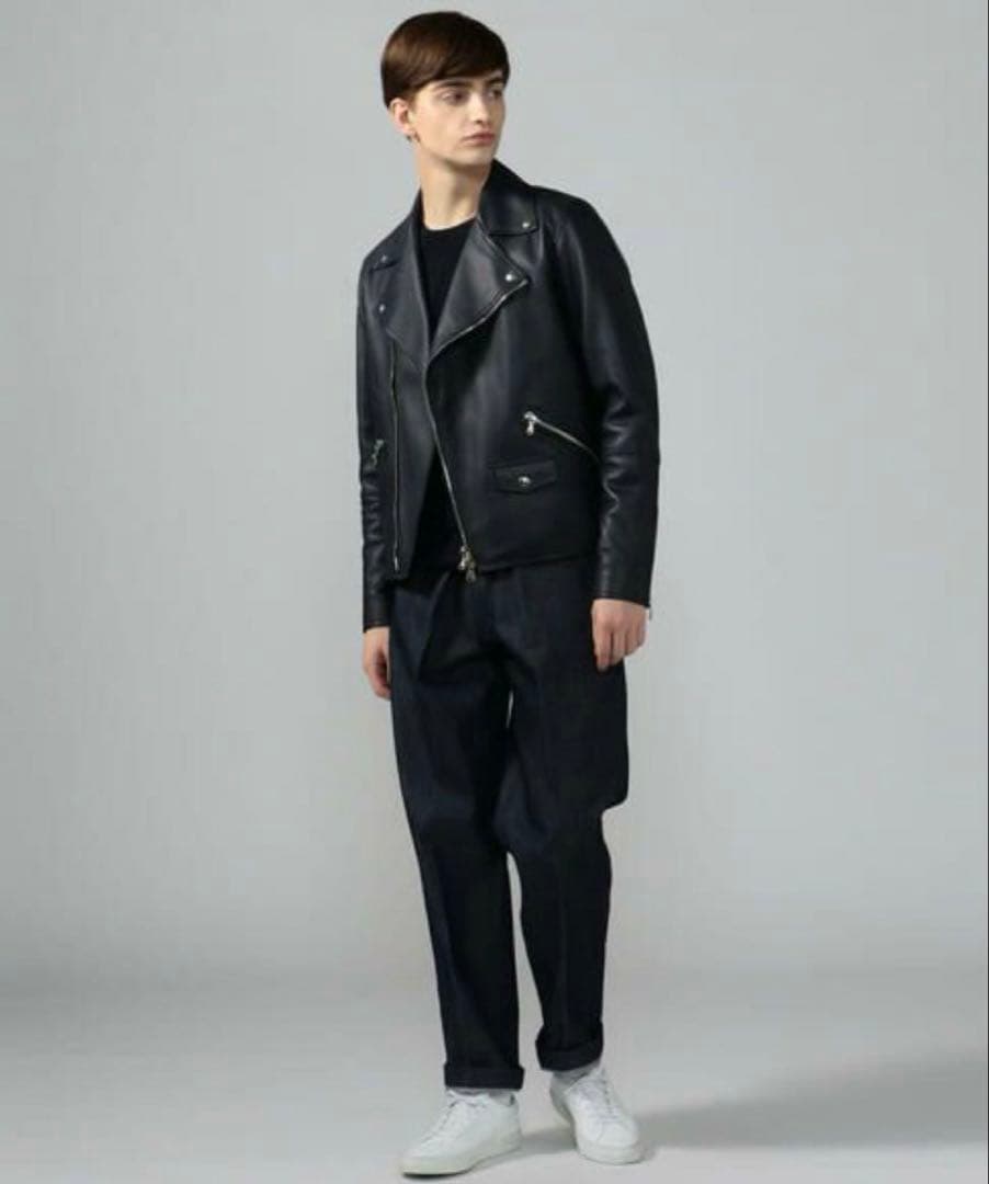 定価 17万 DENIM×TOMORROWLAND ダブルライダースジャケット