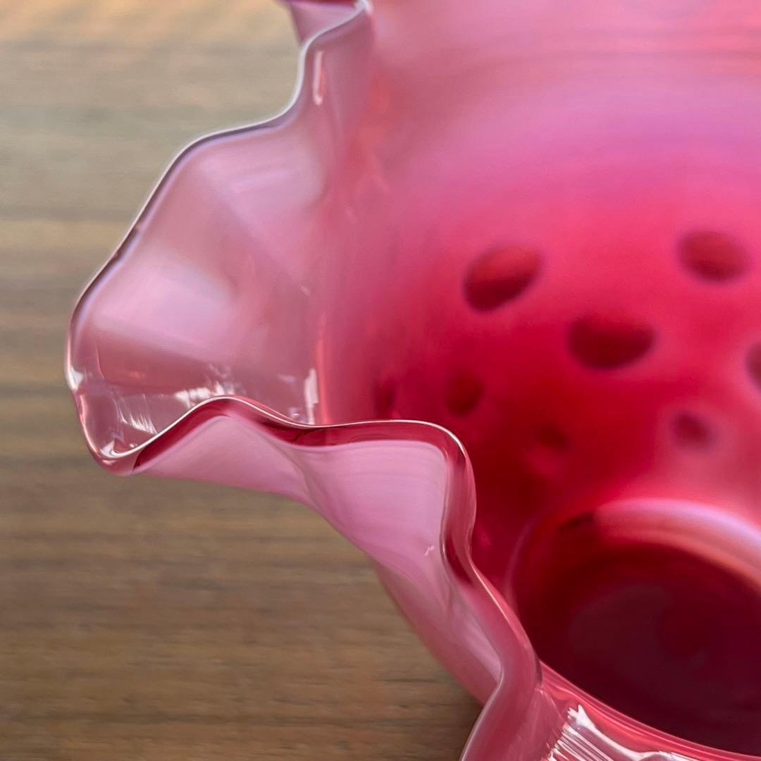 希少 フェントン ドット クランベリー フリルボール コンポート