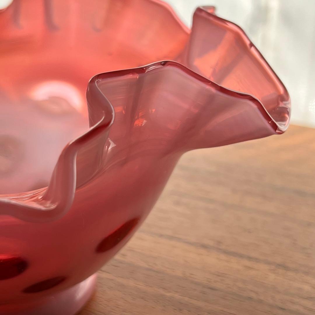 希少 フェントン ドット クランベリー フリルボール コンポート