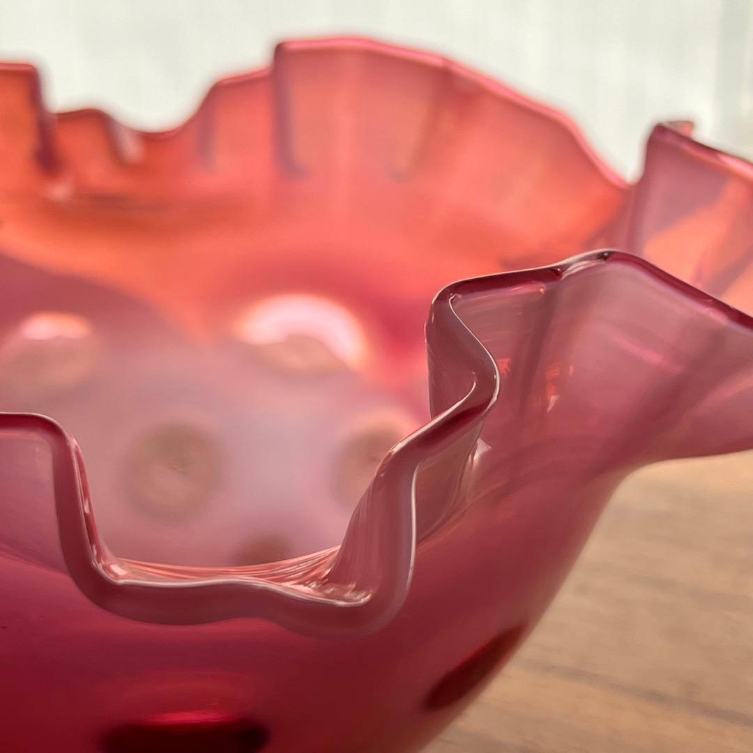 希少 フェントン ドット クランベリー フリルボール コンポート