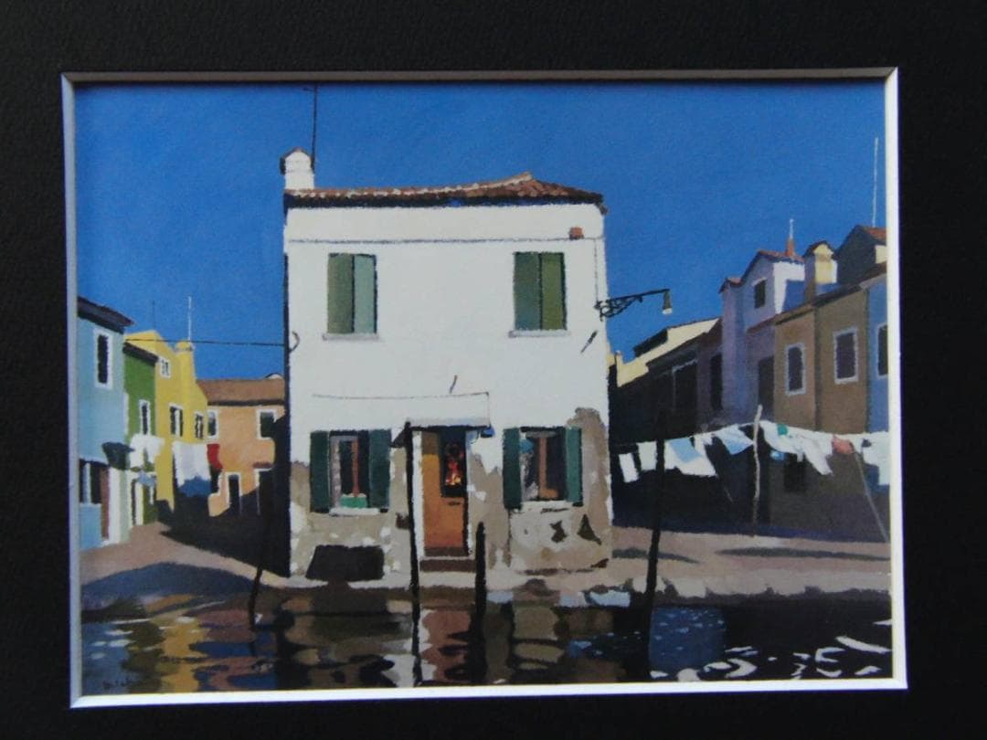 吉崎道治、【ブラーノの風】、希少な額装用画集より、新品額装付