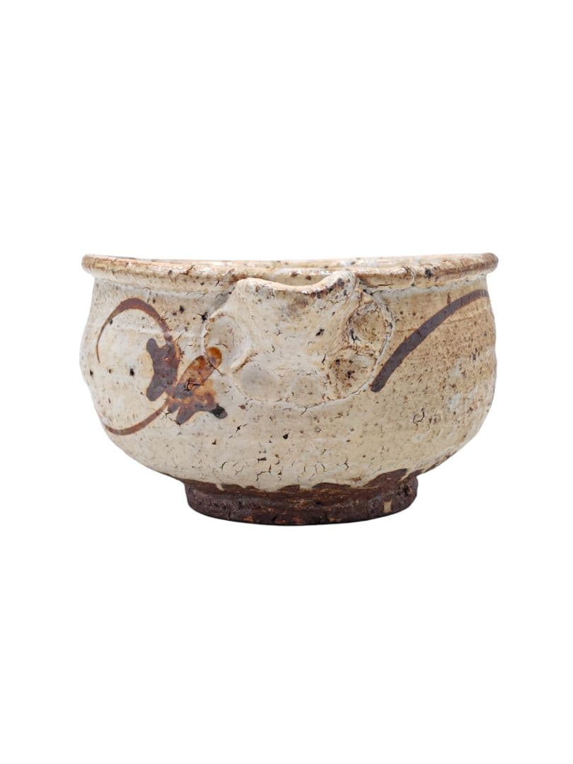 唐津焼 【中川自然坊】『粉引 唐津 片口 鉢』 幅約２４cm 在印 桐共箱 鉢