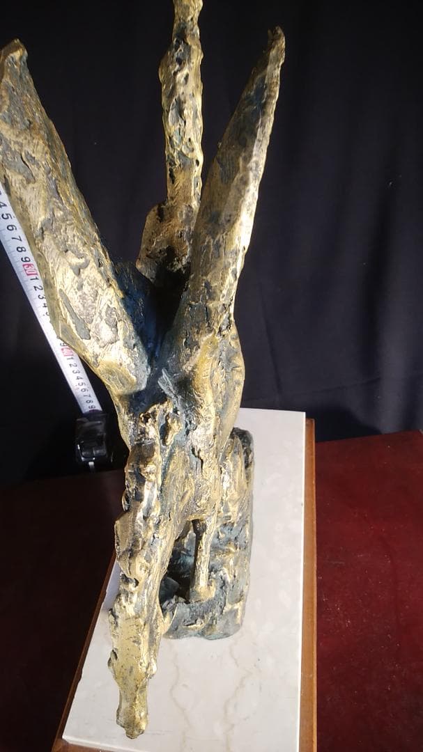 新春ブロンズ像西望「春風」ペガサス天馬 高3４c重６kg/彫刻銅像/干支/正月