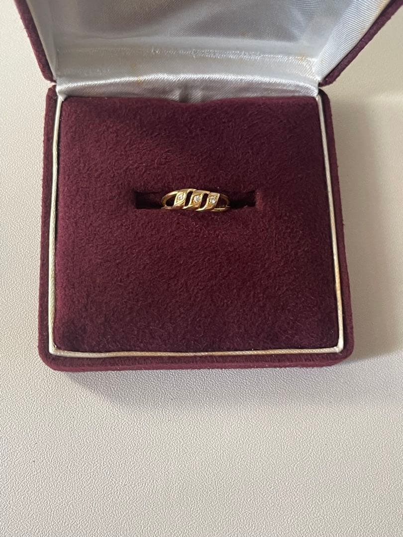 K18ゴールド ツイストデザインリング 7号