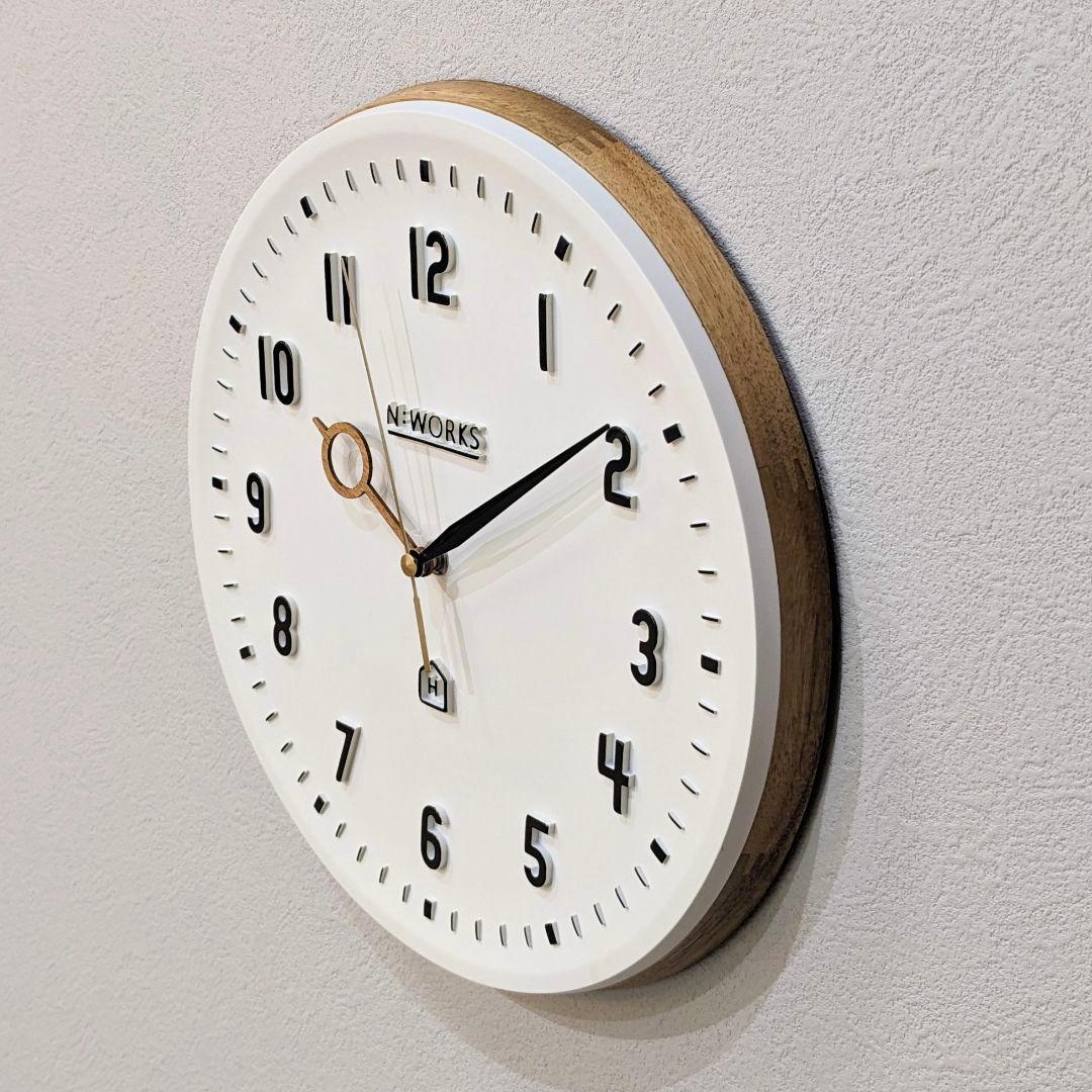 【新品】 インターフォルム ケンピ 掛時計 ウッド製 ポリレジン CL-3931