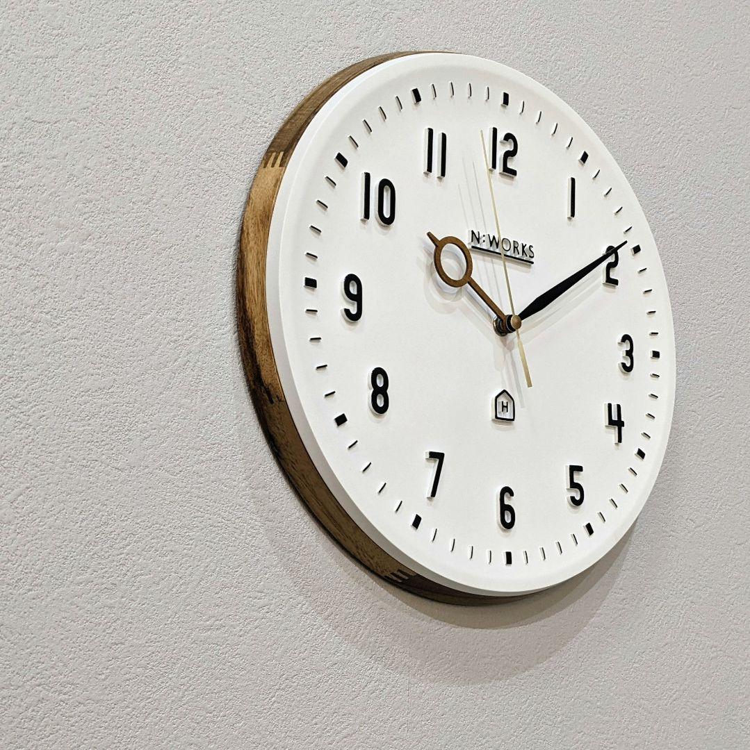 【新品】 インターフォルム ケンピ 掛時計 ウッド製 ポリレジン CL-3931