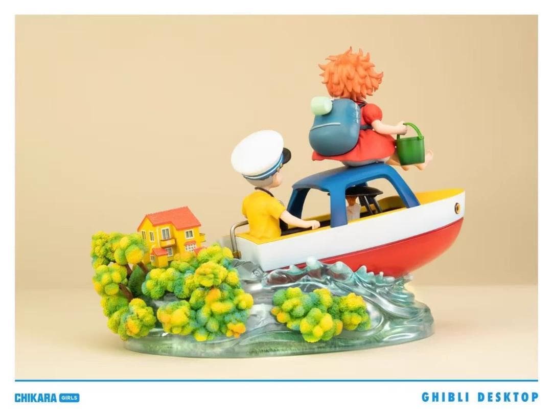 宮崎駿 崖の上のポニョ ポニョと宗介 彫刻フィギュア D