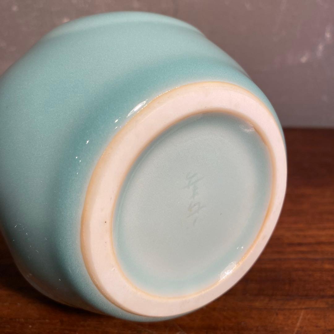 小笠原長春作 青磁花瓶 伊万里焼 鍋島 在銘 花入 共箱 骨董品 稀少