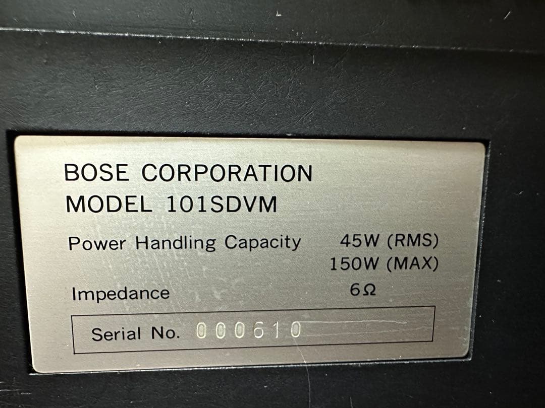 スピーカー・ウーファー BOSE CORPORATION MODEL 101SDVM