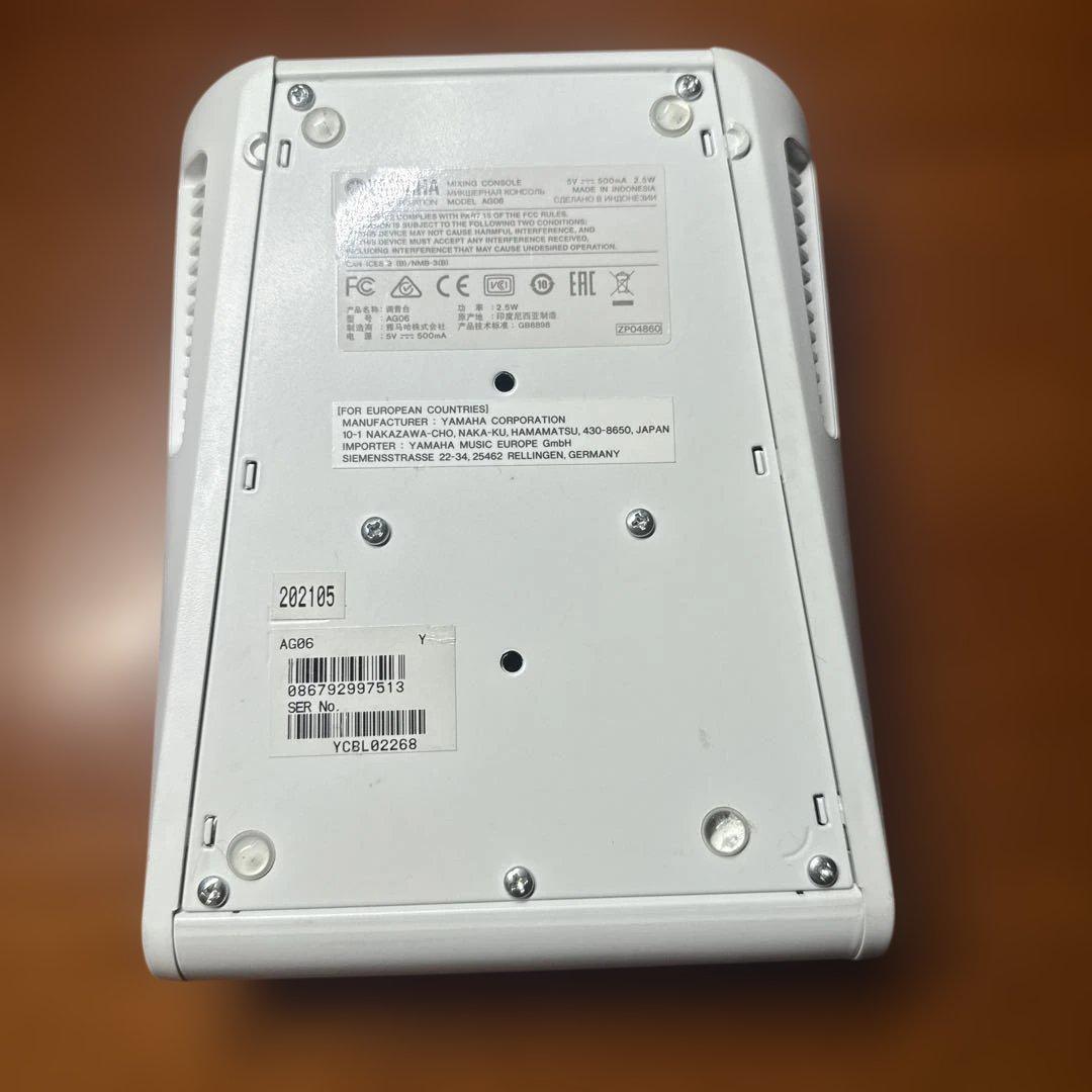 Yamaha AG06 オーディオインターフェイス 本体、ケーブルのみ 箱無し