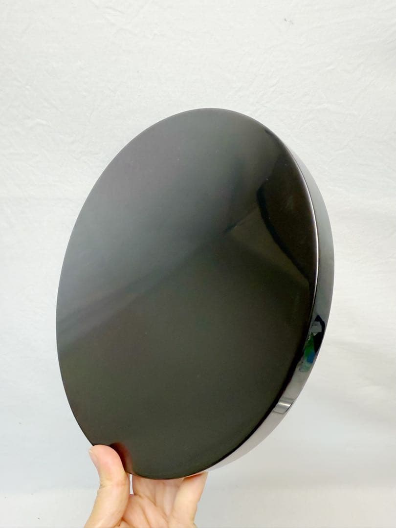 未使用 茶道具 木製 黒塗 通盆 大小一對 箱無