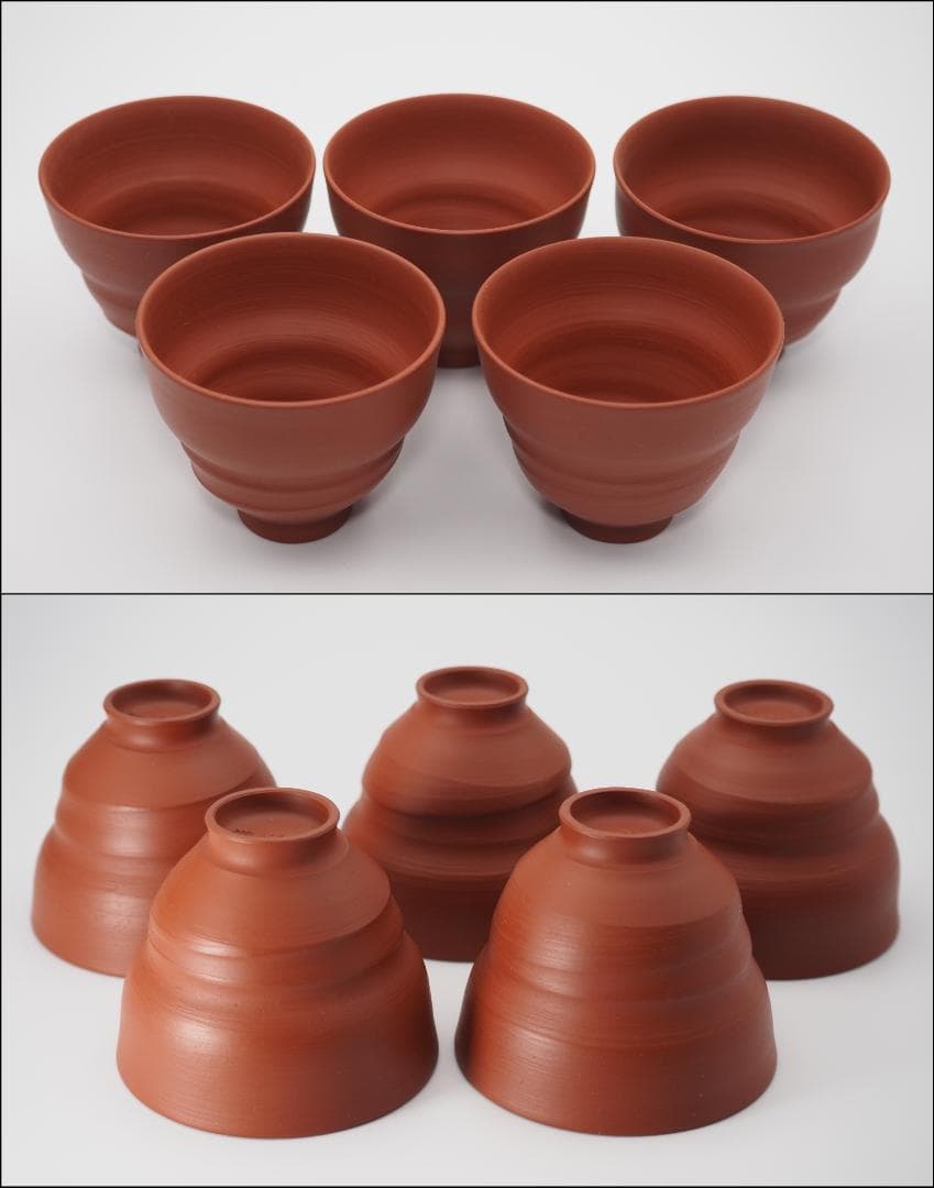 人間国宝 三代山田常山作 常滑焼 朱泥茶器 共布/共箱