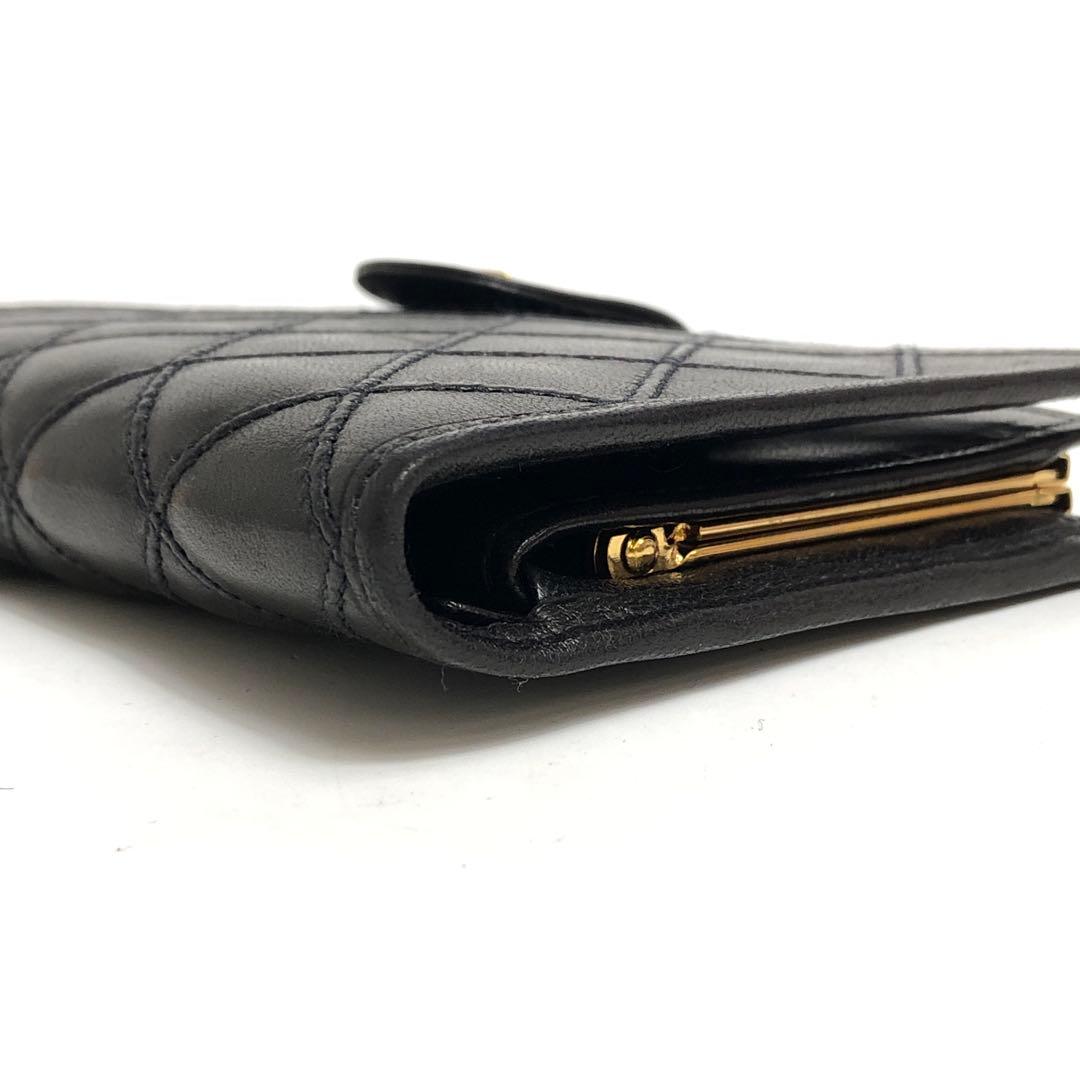 【美品】★8F139 シャネル ビコローレ 二つ折り財布 ココマーク ブラック