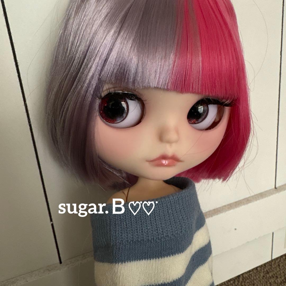 アイシードールカスタム❤︎ピンク×薄パープル❤︎ボブ