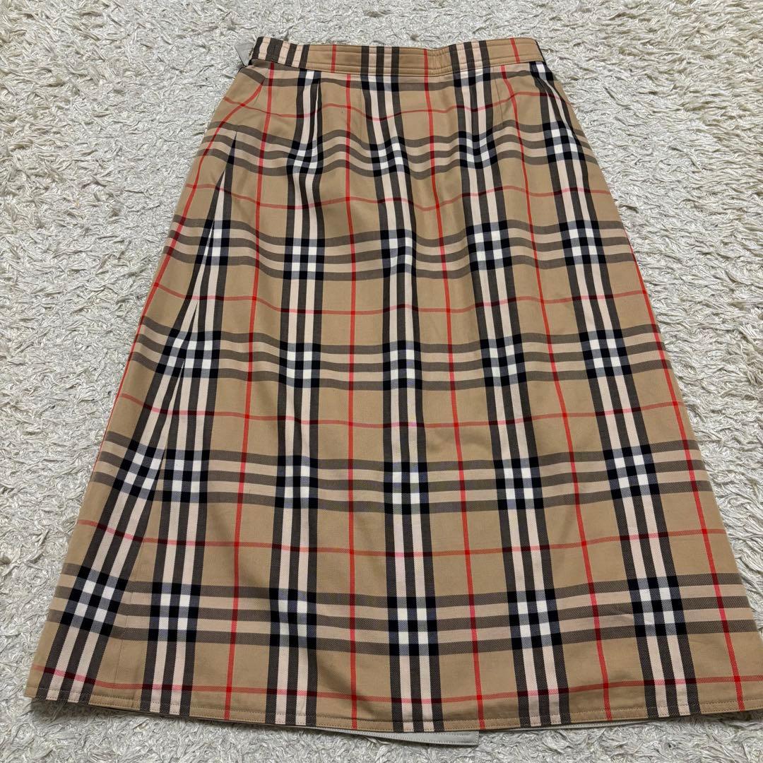 バーバリー　リバーシブルスカート　ノバチェック　膝丈　ラップスカート