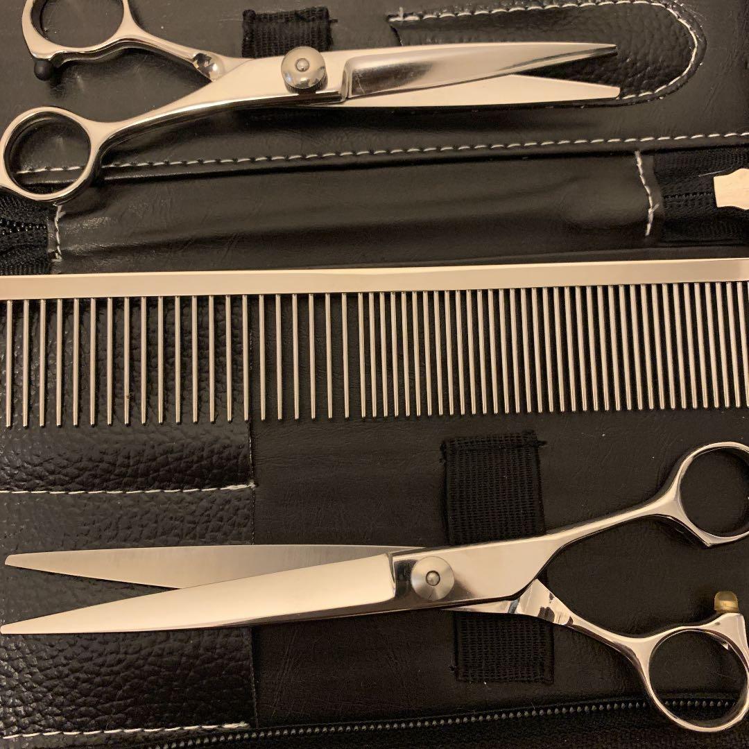 トリミングシザーセット　ハサミ　コーム　ケース