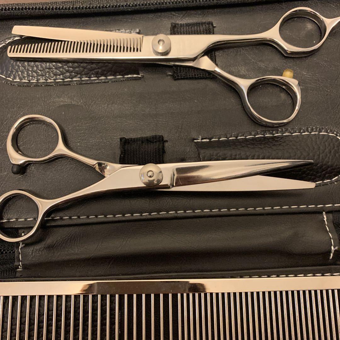 トリミングシザーセット　ハサミ　コーム　ケース