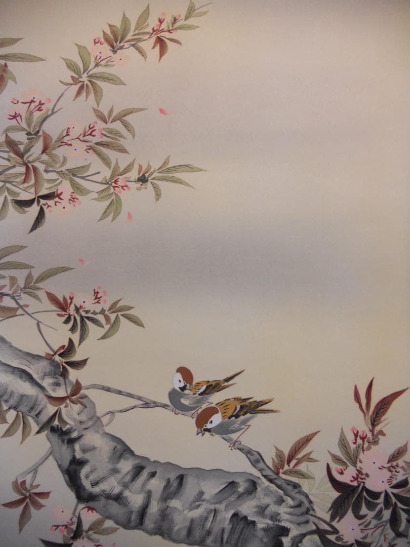 掛け軸 小川香月 『 桜花爛漫 』 絹本 希少 軸装 茶道具 掛軸 美品 です。