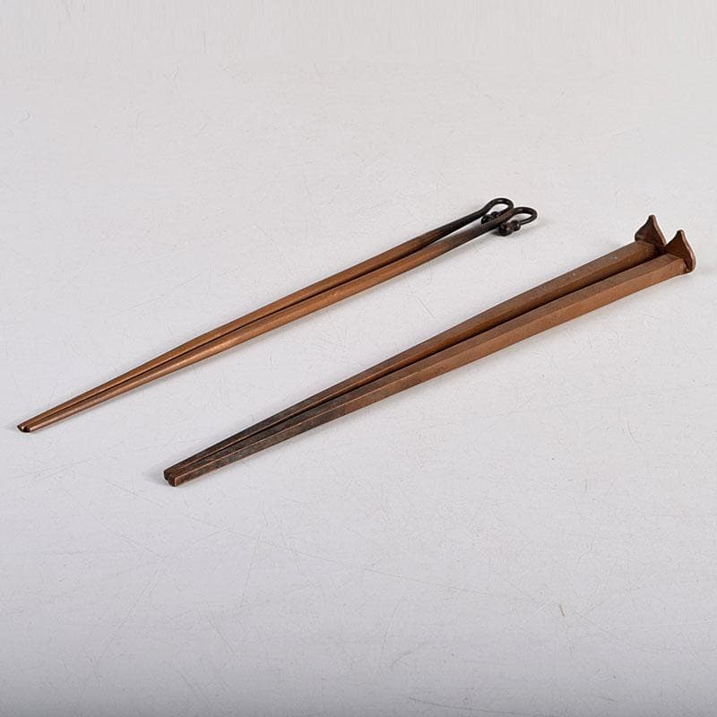 茶道具　銅製　火箸　時代箱　2点まとめて　C　8830