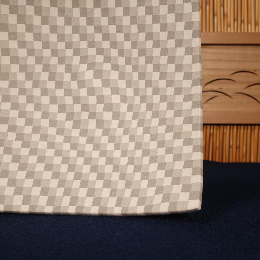 人間国宝 松井康成 希少作 練上四方皿 共箱