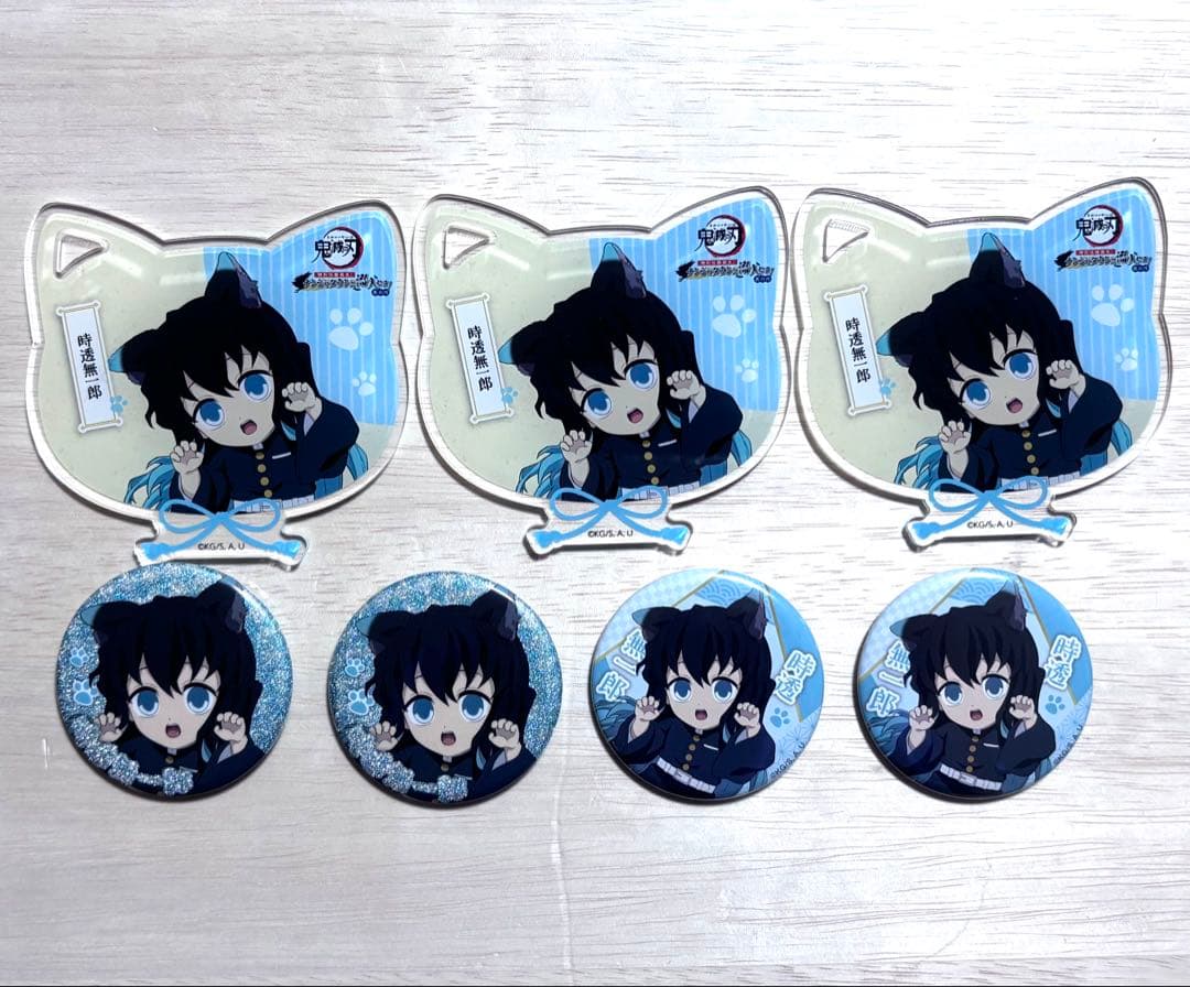 n*^様 鬼滅の刃　ナンジャ　ナンジャタウン　無一郎　缶バッジ　アクリルコースタ