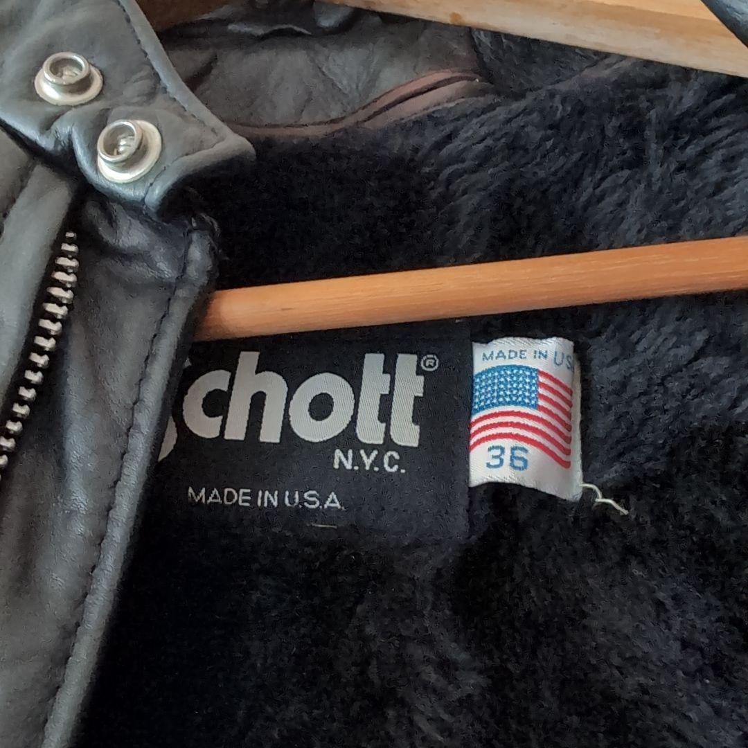 【値下げ】Schott レザーシングルライダースジャケット141型 size36