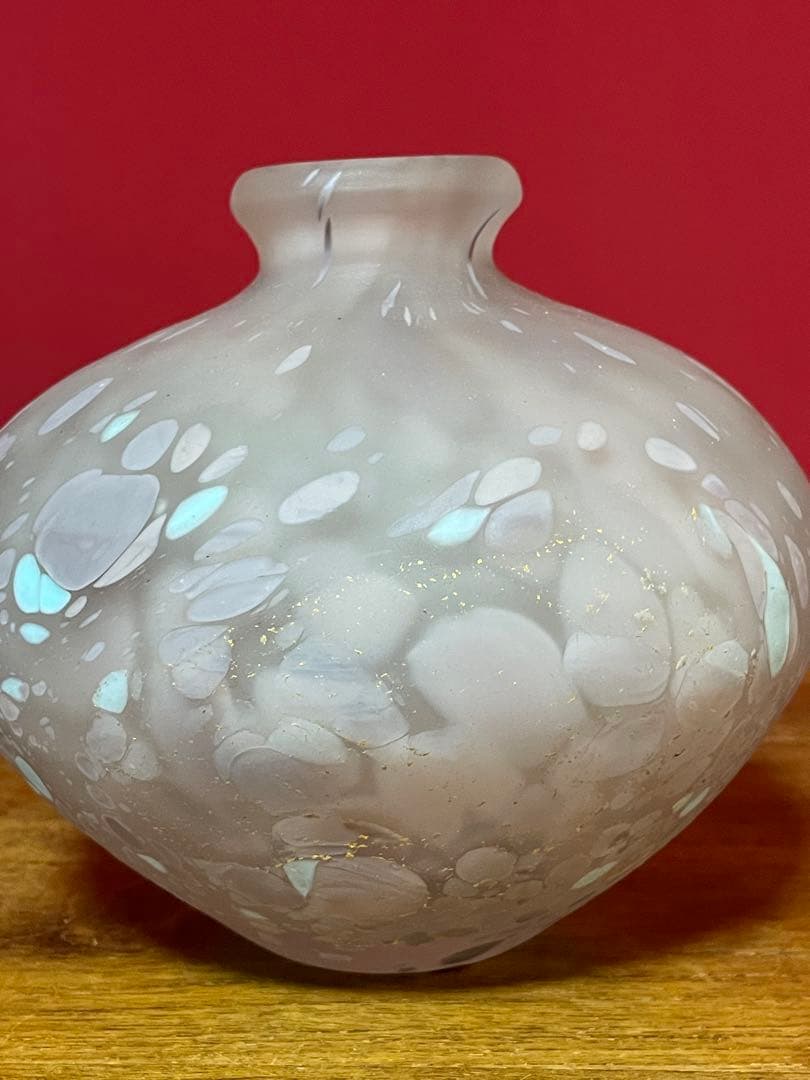 藤田喬平 手吹 金彩 花瓶 共箱 美品≪K.Fサイン有≫文化勲章受章