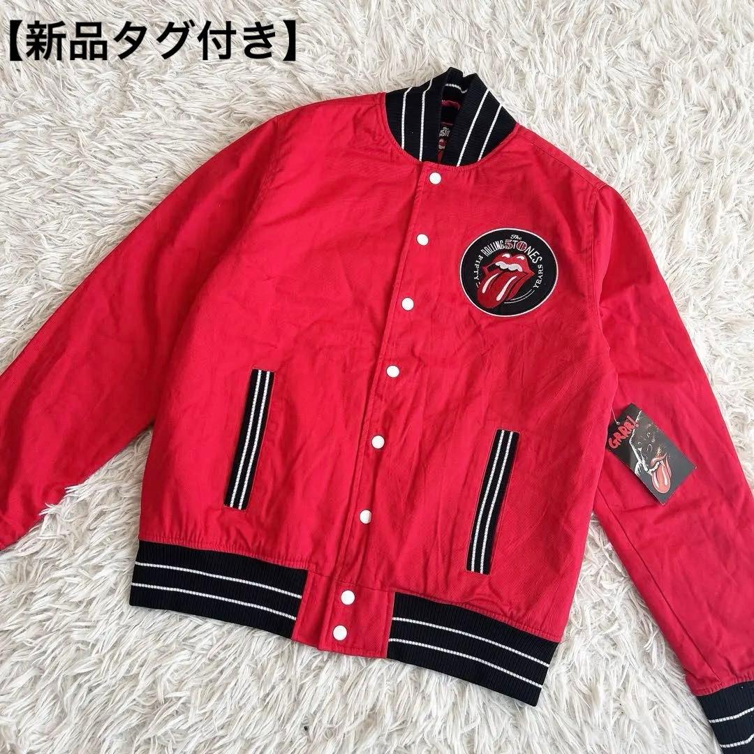 新品タグ付き ザ ローリングストーンズ　スタジャン　ＧＲＲＲ！【M】赤 レッド