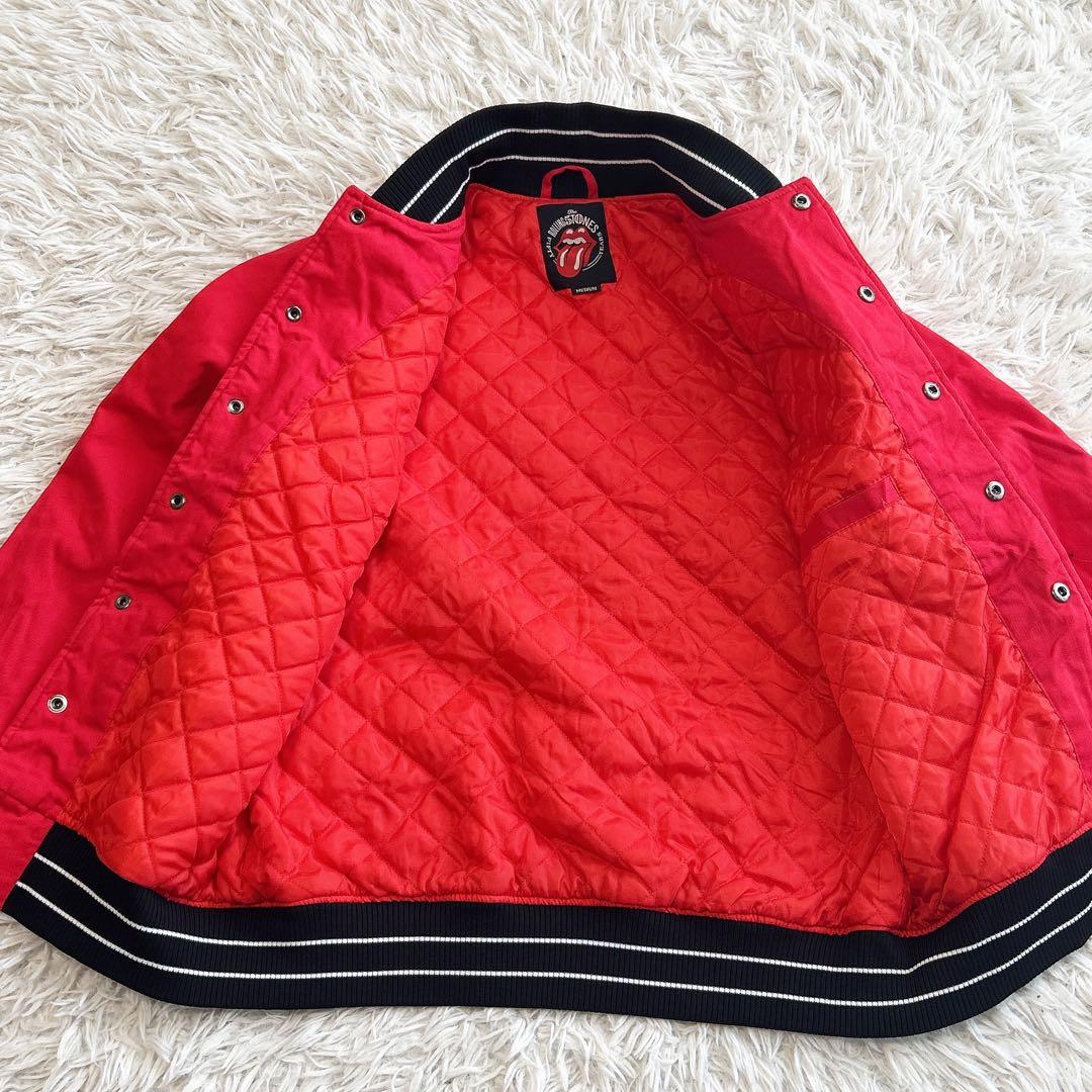 新品タグ付き ザ ローリングストーンズ　スタジャン　ＧＲＲＲ！【M】赤 レッド