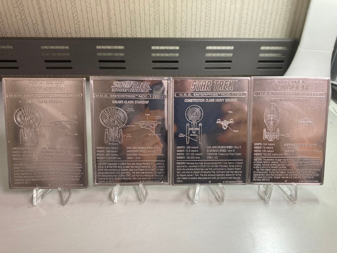 新品スタートレック/フランクリンミントピューターカード/コンプリート4種