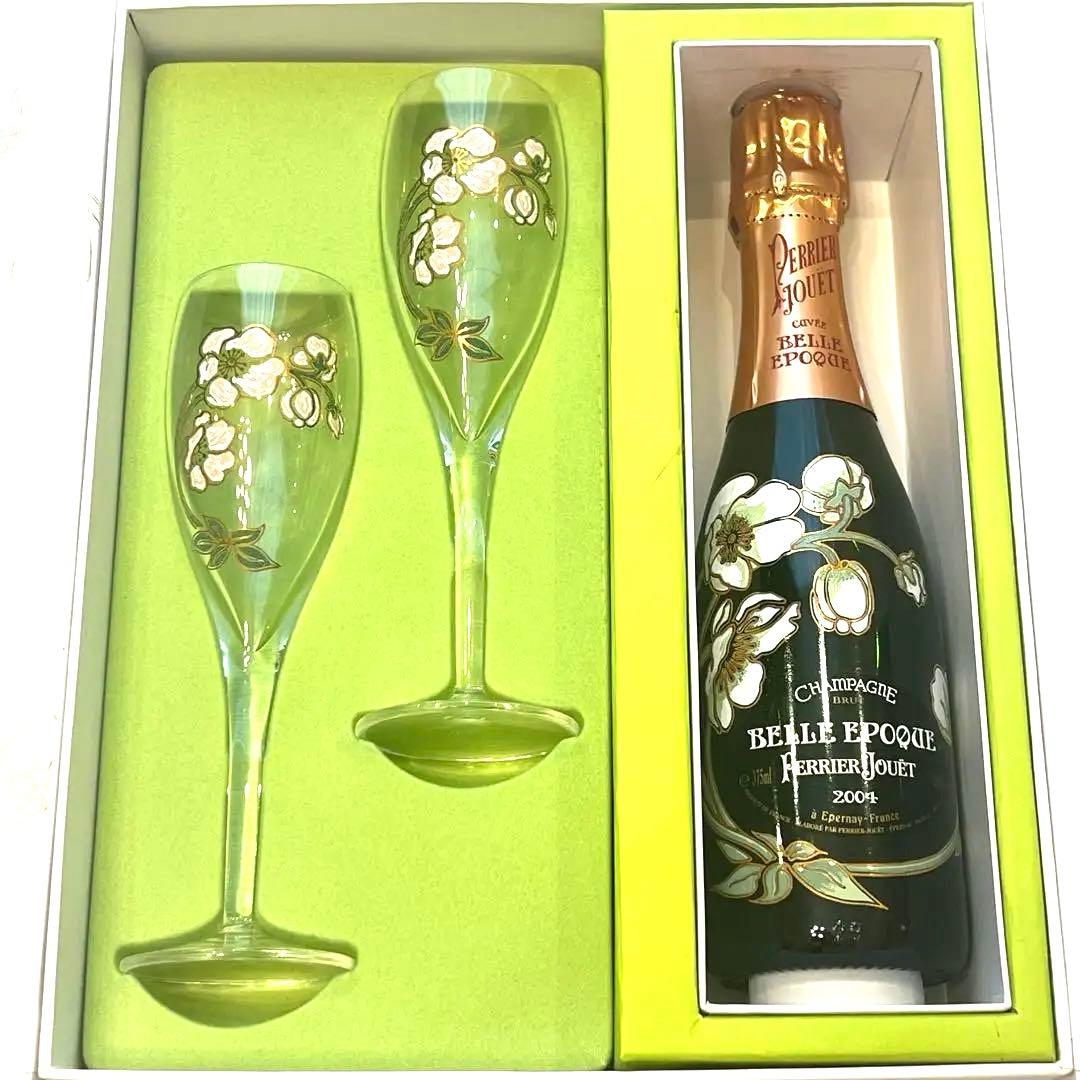 未開栓 ベルエポック シャンパンセット グラス付き ギフト箱入り 2004