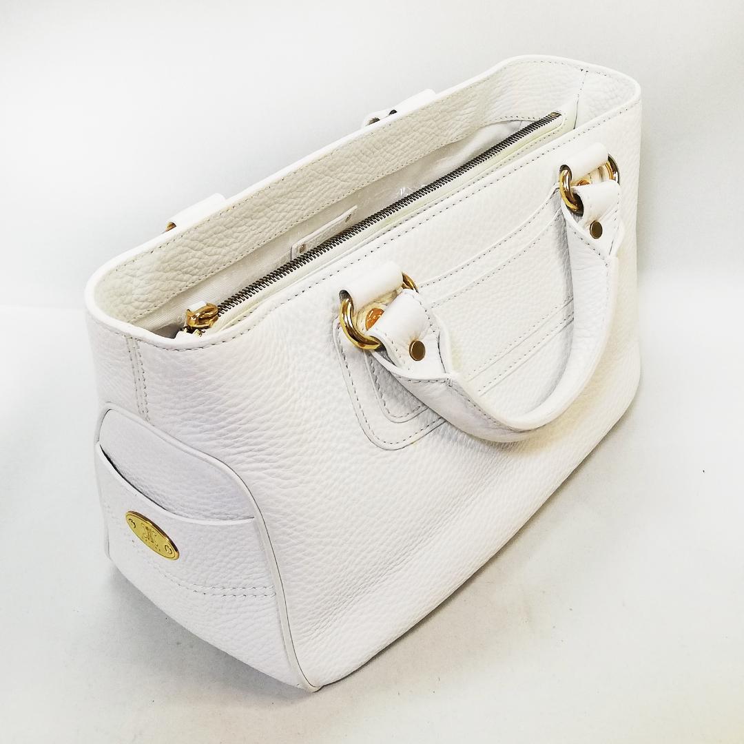 【美品】CELINE（セリーヌ） ブギーバッグ　ハンドバッグ 本革　ホワイト