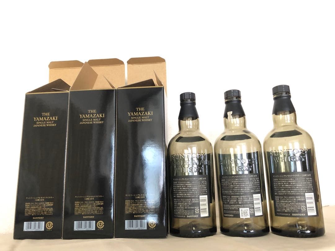 山崎 18年 ウイスキー 空瓶3本 空箱3箱