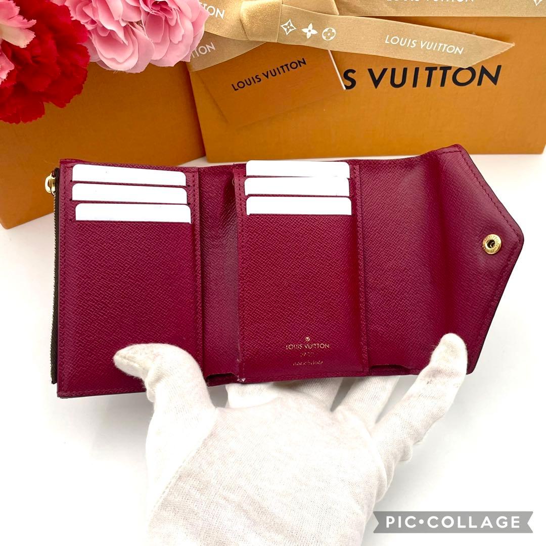 ルイヴィトン ポルトフォイユ ヴィクトリーヌ フューシャ　三つ折り財布