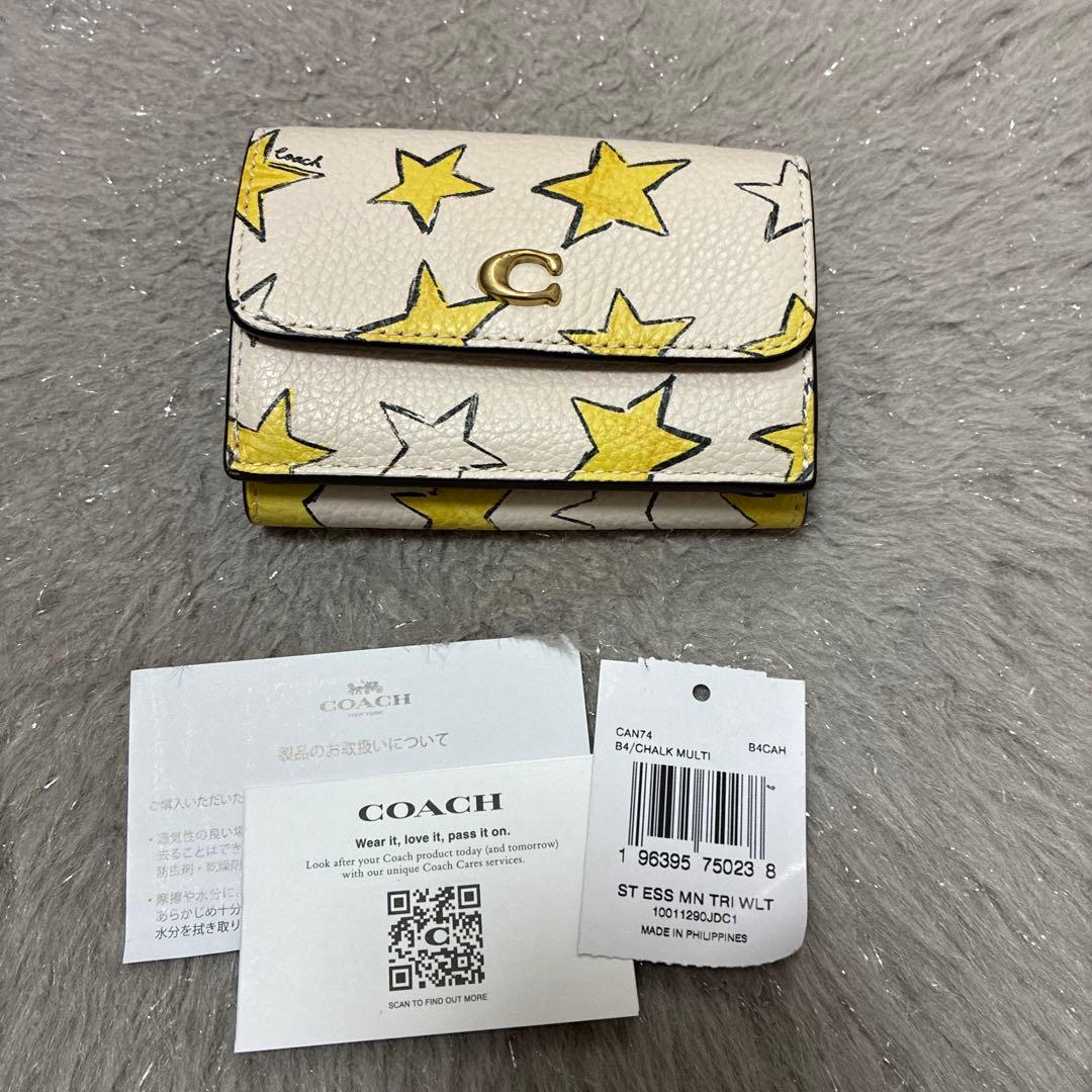 コーチ　エッセンシャル ミニ トライフォールド ウォレット・スター プリント
